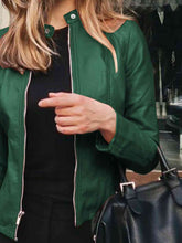 Load image into Gallery viewer, Womens Jacket-Casual Mock Neck Zip Up Jacket
