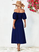 Load image into Gallery viewer, Women Dress-Off-Shoulder Balloon Sleeve Midi Dress | Dresses/Midi Dresses
