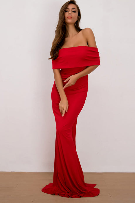 Womens Formal Dress-Off-Shoulder Floor Length Dress | Dresses