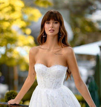 Load image into Gallery viewer, Off the Shoulder Lace Wedding Dress-Detachable Puff Sleeves | Wedding Dresses
