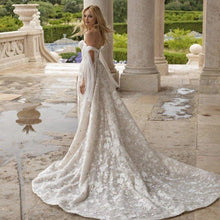 Load image into Gallery viewer, Beach Wedding Dress-Off The Shoulder Lace Beach Bridal Gown | Wedding Dresses
