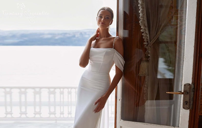 Beach Wedding Dress-Off the Shoulder Backless Bridal Gown | Wedding Dresses