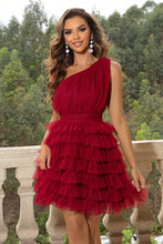 Load image into Gallery viewer, Womens Dress-One-Shoulder Sleeveless Dress | Dresses
