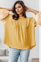 Load image into Gallery viewer, Womens Blouse-Printed Detail Balloon Sleeve Blouse | Tops/Blouses &amp; Shirts
