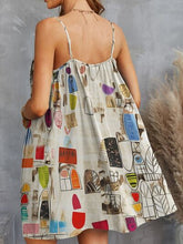Load image into Gallery viewer, Womens Mini Dress-Printed Spaghetti Strap Mini Dress | Dress
