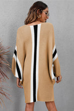 Load image into Gallery viewer, Womens Sweater Dress-Ribbed Round Neck Long Sleeve Sweater Dress | Dress

