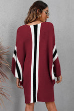 Load image into Gallery viewer, Womens Sweater Dress-Ribbed Round Neck Long Sleeve Sweater Dress | Dress

