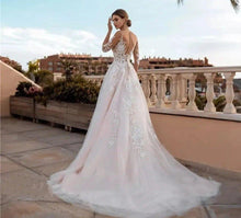 Load image into Gallery viewer, Beach Wedding Dress-Scoop Neck Backless Beach Bridal Gown | Wedding Dresses
