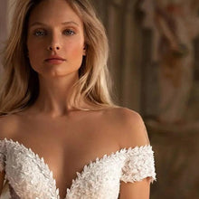 Load image into Gallery viewer, Short Sleeve Wedding Dress- Lace Vintage Wedding Dress | Wedding Dresses
