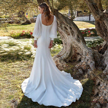 Load image into Gallery viewer, Simple Wedding Dress-Full Sleeves Square Neck Bridal | Wedding Dresses
