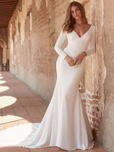 Load image into Gallery viewer, Simple Wedding Dress-Mermaid Satin Beach Wedding Dress | Wedding Dresses

