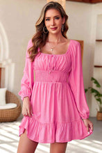Load image into Gallery viewer, Womens Mini Dress-Smocked Balloon Sleeve Off-Shoulder Mini Dress
