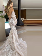 Load image into Gallery viewer, Mermaid Wedding Dress-Strapless Bridal Gown Puff Sleeves | Wedding Dresses
