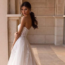 Load image into Gallery viewer, Beach Wedding Dress-Strapless Lace A-Line Wedding Dress | Wedding Dresses
