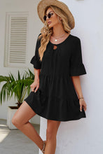 Load image into Gallery viewer, Womens Mini Dress-Tied Flounce Sleeve Mini Dress | Dresses
