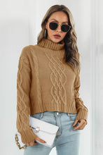 Load image into Gallery viewer, Womens Sweater-Turtleneck Dropped Shoulder Sweater
