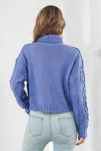 Load image into Gallery viewer, Womens Sweater-Turtleneck Dropped Shoulder Sweater
