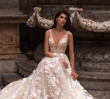 Load image into Gallery viewer, Lace Wedding Dress-Vintage Bohemian Wedding Dress | Wedding Dresses
