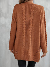 Load image into Gallery viewer, Womens Sweater-Warm Fall Mixed Knit Open Front Longline Cardigan
