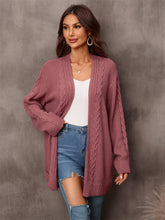 Load image into Gallery viewer, Womens Sweater-Warm Fall Mixed Knit Open Front Longline Cardigan

