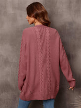 Load image into Gallery viewer, Womens Sweater-Warm Fall Mixed Knit Open Front Longline Cardigan
