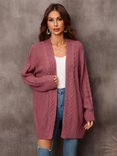 Load image into Gallery viewer, Womens Sweater-Warm Fall Mixed Knit Open Front Longline Cardigan
