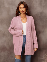 Load image into Gallery viewer, Womens Sweater-Warm Fall Mixed Knit Open Front Longline Cardigan
