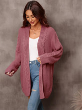 Load image into Gallery viewer, Womens Sweater-Warm Fall Mixed Knit Open Front Longline Cardigan
