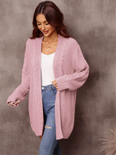 Load image into Gallery viewer, Womens Sweater-Warm Fall Mixed Knit Open Front Longline Cardigan
