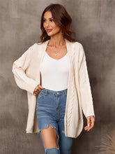 Load image into Gallery viewer, Womens Sweater-Warm Fall Mixed Knit Open Front Longline Cardigan
