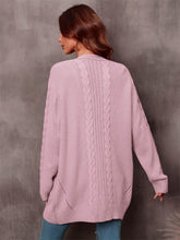 Load image into Gallery viewer, Womens Sweater-Warm Fall Mixed Knit Open Front Longline Cardigan
