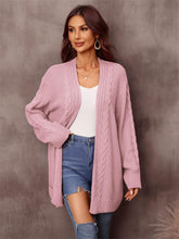 Load image into Gallery viewer, Womens Sweater-Warm Fall Mixed Knit Open Front Longline Cardigan
