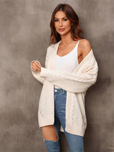 Load image into Gallery viewer, Womens Sweater-Warm Fall Mixed Knit Open Front Longline Cardigan
