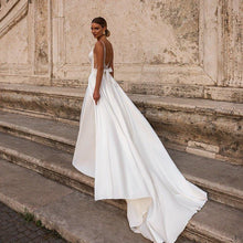 Load image into Gallery viewer, Simple Wedding Dress-White Satin A-Line Bridal Gown | Wedding Dresses
