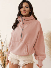 Load image into Gallery viewer, Womens Top-Zip-Up Dropped Shoulder Hoodie | Coat &amp; Jacket &amp; Cardigan
