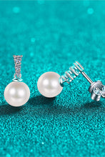 Load image into Gallery viewer, Moissanite Earrings-Moissanite Pearl Drop Earrings | moissanite earrings
