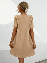 Load image into Gallery viewer, Womens Mini Dress-Tie Neck Short Sleeve Mini Dress | Dress
